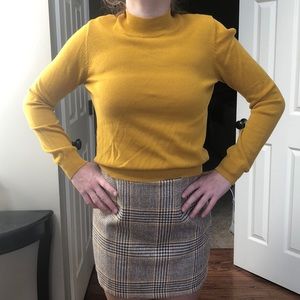 A mustard top with tan mustard skirt!